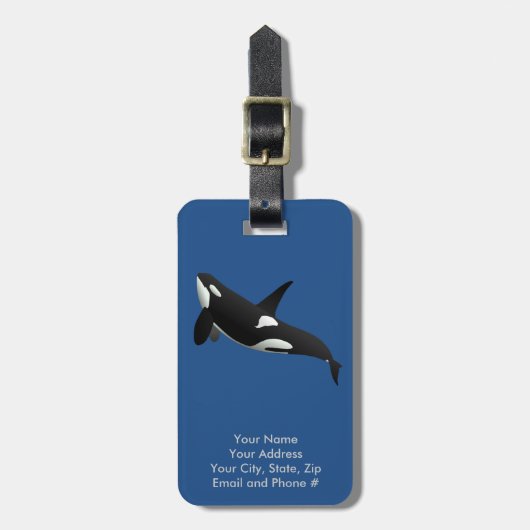 Killer Whale, Orcinus Orca Bagagelabel (Voorkant verticaal)