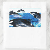 Killer Whale Pod Rechthoekige Sticker (Tas)