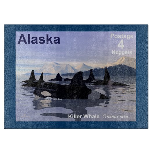 Killer Whales - Alaska Postage Snijplank (Voorkant)