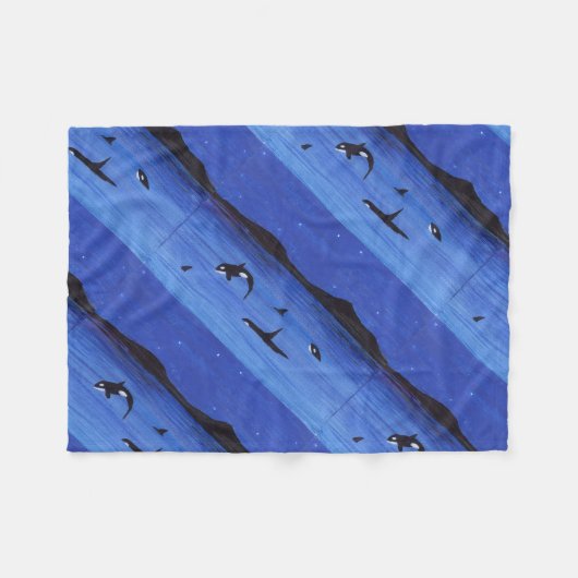Killer Whales Fleece Deken (Voorkant (Horizontaal))