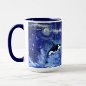 Killer Whales on Full Moon - Art Drager Blue Mok (Links)