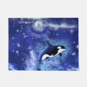 Killer Whales on Full Moon Doormat - Blauw Deurmat (Voorkant)