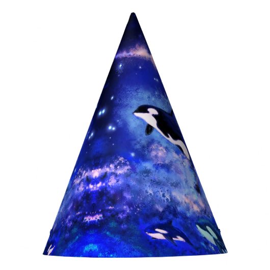 Killer Whales on Full Moon Party Pet - Schilderen Feesthoedjes (Voorkant)