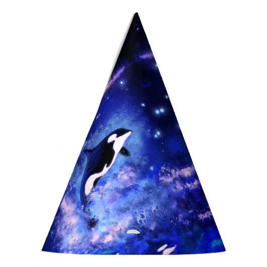 Killer Whales on Full Moon Party Pet - Schilderen Feesthoedjes (Links)