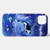 Killer Whales on Full Moon - Tekening Case-Mate iPhone Case (Achterkant (horizontaal))