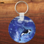 Killer Whales on Full Moon - Voeg uw Afbeelding/te Sleutelhanger (Voorkant)