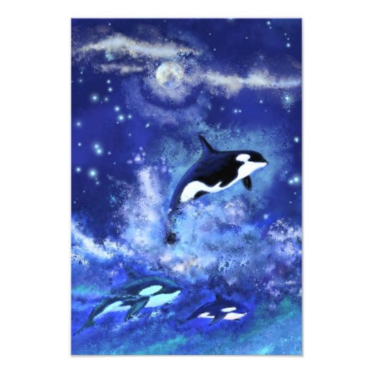 Killer Whales Poster Blue Full Moon (Voorkant)