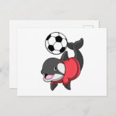 Killerwhale als voetbalspeler met Voetbal Briefkaart (Voorkant / Achterkant)