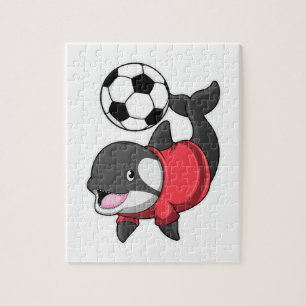 Killerwhale als voetbalspeler met Voetbal Legpuzzel