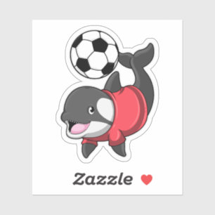 Killerwhale als voetbalspeler met Voetbal Sticker