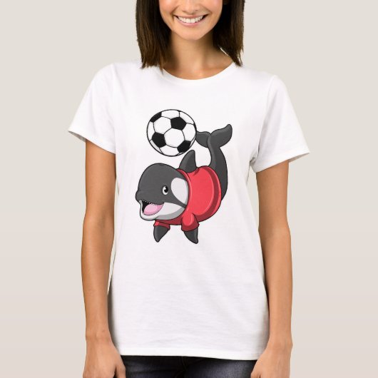 Killerwhale als voetbalspeler met Voetbal T-shirt (Voorkant)