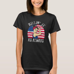 Killin' it as Altijd USA Flag Mannen Women Killin T-shirt