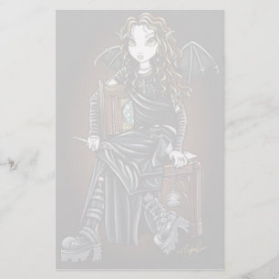 "Killing Time" Gothic School Girl Fairy Stationery Briefpapier
