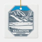 Killington Ski Area Winter Vermont Keramisch Ornament (Achterkant)