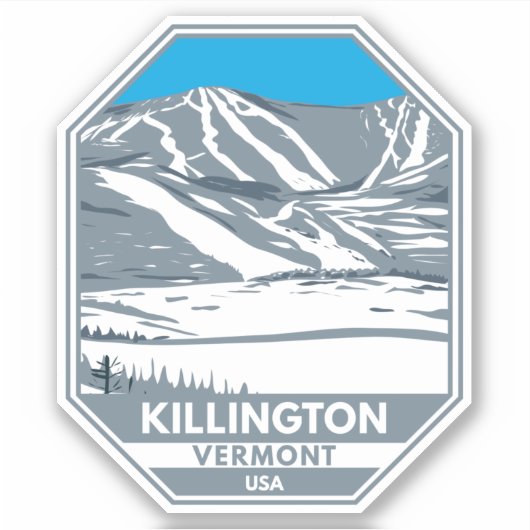 Killington Ski Area Winter Vermont Sticker (Voorkant)