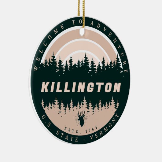 Killington Vermont Pine Trees Natuur Keramisch Ornament (Rechts)