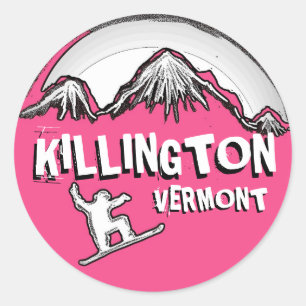 Killington Vermont stickers snowboarders rose