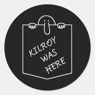 Kilroy was hier een graffiti kunstzak ronde sticker