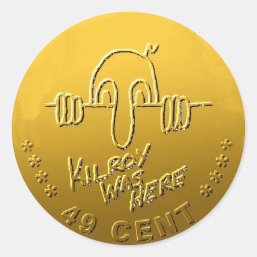 Kilroy was hier ronde sticker (Voorkant)