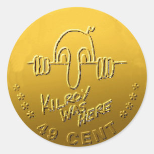 Kilroy was hier ronde sticker