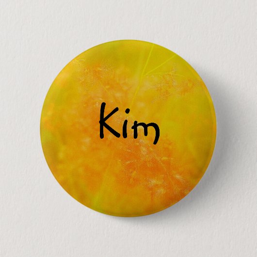 Kim Custom  Sinaasappel NAME BADGE / Button (Voorkant)