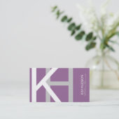 Kim H Trendy getextureerd monogram Visitekaartje (Staand voorkant)