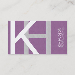 Kim H Trendy Textured Monogramm Visitekaartje