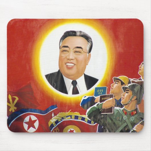 Kim Il-Sung Red mousepad Muismat (Voorkant)