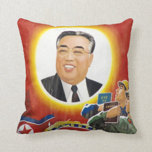 Kim Il-Sung Rode Portretkussen Kussen