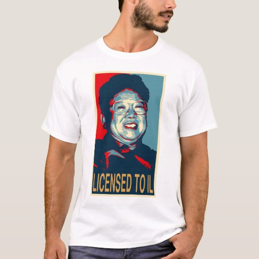 Kim Jong-il met een vergunning aan Il T-shirt (Voorkant)