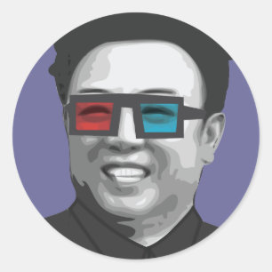 Kim Jong-Il - Noord-Korea Ronde Sticker