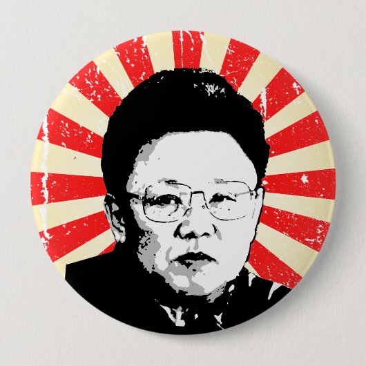 Kim Jong Il Ronde Button 4,0 Cm (Voorkant)