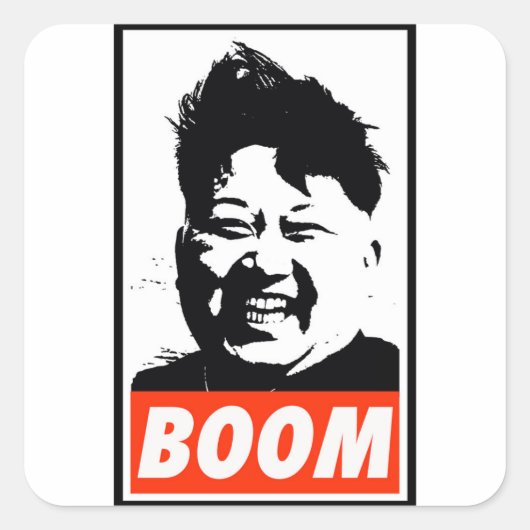 Kim Jong Un boom Vierkante Sticker (Voorkant)