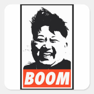 Kim Jong Un boom Vierkante Sticker