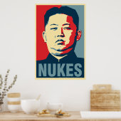 Kim Jong Un "Nukes" Obama Affiche Parodique (Cuisine)