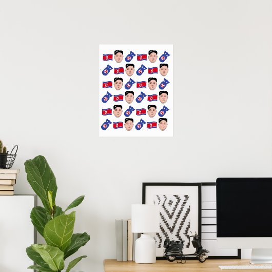 Kim Jong Un Pattern - Poster (Thuiskantoor)