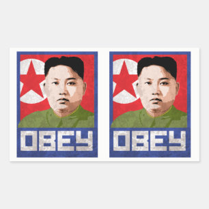 Kim Jong Un Propaganda - OBEY - Rechthoekige Sticker