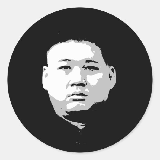 Kim Jong Un Ronde Sticker (Voorkant)