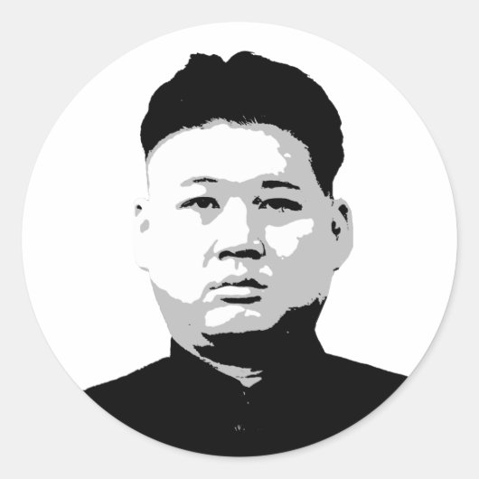 Kim Jong Un Ronde Sticker (Voorkant)