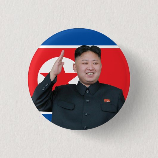 Kim Jong Un Salute Ronde Button 3,2 Cm (Voorkant)