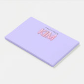 Kim-naam in gloeiende neonlampen post-it® notes (Schuin)