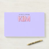 Kim-naam in gloeiende neonlampen post-it® notes (Op bureau)