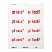 Kimchi? Etiket (Full Sheet)