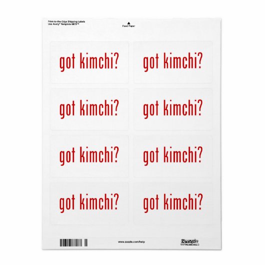 Kimchi? Etiket (Full Sheet)