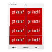 Kimchi? Etiket (Full Sheet)
