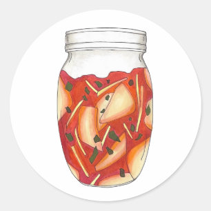 Kimchi Fermented Cabbage Korean Food Cuisine Ronde Sticker