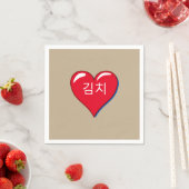 Kimchi in het rode hart - khaki servet (Insitu)