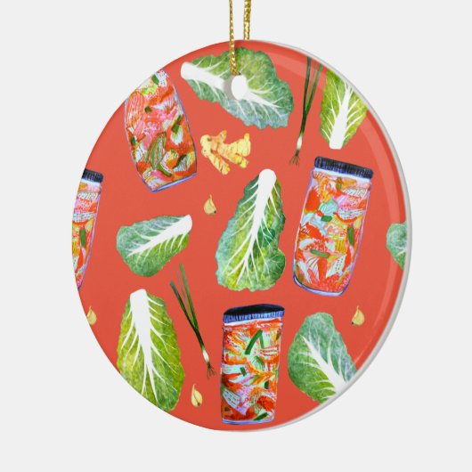 Kimchi Ingrediënten Fun Fermentation Waterverf Keramisch Ornament (Links)