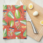 Kimchi Ingredients Spicy Fermentation Waterverf Theedoek (Quarter Fold)