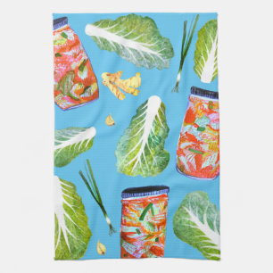 Kimchi Ingredients Waterverf Fun Fermentation Theedoek